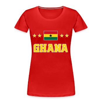 Ghana - T-shirt bio Premium Femme - rouge - Devant - Mia (176cm)