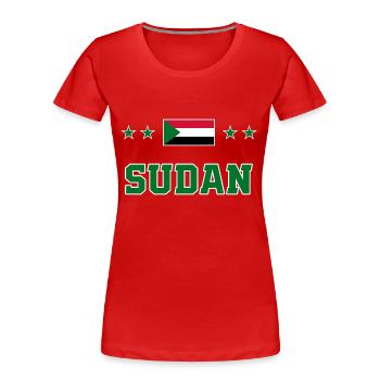 Soudan - T-shirt bio Premium Femme - rouge - Devant - Mia (176cm)