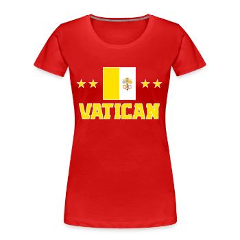 Vatikan - Frauen Premium Bio T-Shirt - Rot - Vorne - Mia (176cm)