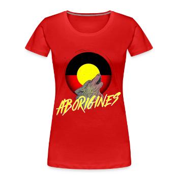 Aborigines - Frauen Premium Bio T-Shirt - Rot - Vorne - Mia (176cm)