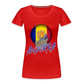 Andorre - T-shirt bio Premium Femme - rouge - Devant - Mia (176cm)