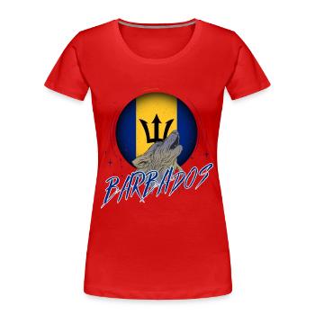 Barbados - Frauen Premium Bio T-Shirt - Rot - Vorne - Mia (176cm)