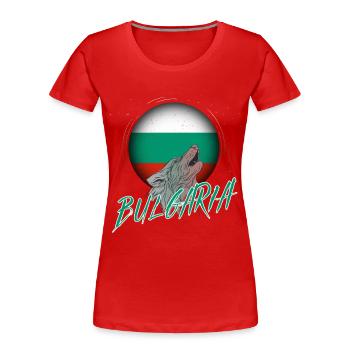 Bulgarien - Frauen Premium Bio T-Shirt - Rot - Vorne - Mia (176cm)