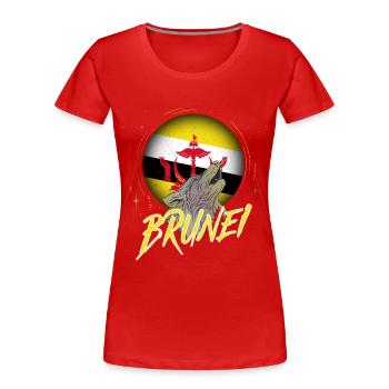 Brunei - Frauen Premium Bio T-Shirt - Rot - Vorne - Mia (176cm)