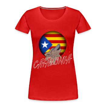 Catalogne - T-shirt bio Premium Femme - rouge - Devant - Mia (176cm)