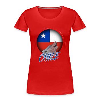Chile - Frauen Premium Bio T-Shirt - Rot - Vorne - Mia (176cm)