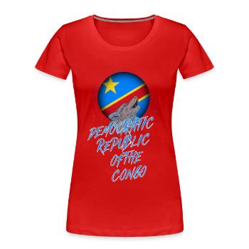 République démocratique du Congo - T-shirt bio Premium Femme - rouge - Devant - Mia (176cm)