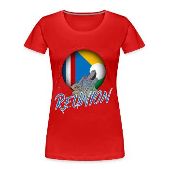 Réunion - T-shirt bio Premium Femme - rouge - Devant - Mia (176cm)
