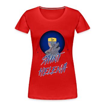 St. Helena - Frauen Premium Bio T-Shirt - Rot - Vorne - Mia (176cm)