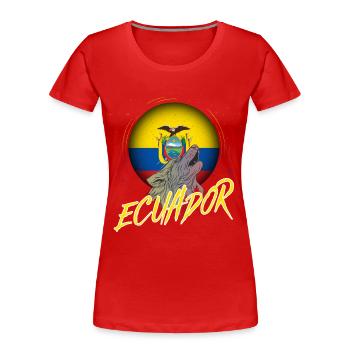 Ecuador - Frauen Premium Bio T-Shirt - Rot - Vorne - Mia (176cm)