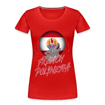 Polynésie française - T-shirt bio Premium Femme - rouge - Devant - Mia (176cm)