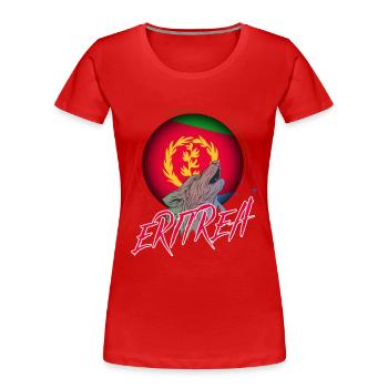 Erythrée - T-shirt bio Premium Femme - rouge - Devant - Mia (176cm)