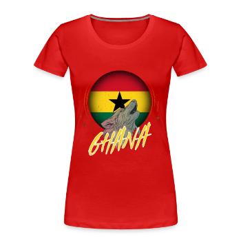 Ghana - T-shirt bio Premium Femme - rouge - Devant - Mia (176cm)