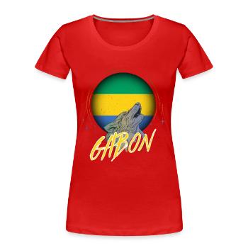 Gabon - T-shirt bio Premium Femme - rouge - Devant - Mia (176cm)