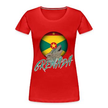 Grenada - Frauen Premium Bio T-Shirt - Rot - Vorne - Mia (176cm)