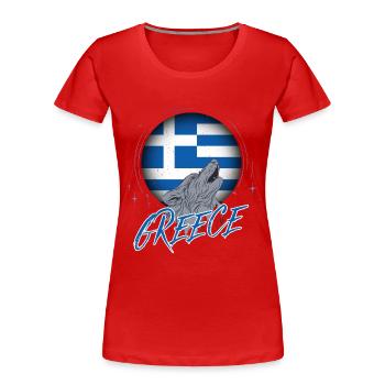 Griechenland - Frauen Premium Bio T-Shirt - Rot - Vorne - Mia (176cm)