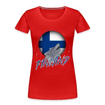 Finnland - Frauen Premium Bio T-Shirt - Rot - Vorne - Mia (176cm)