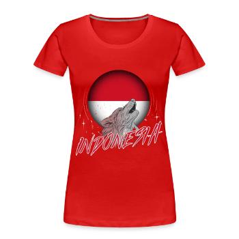Indonésie - T-shirt bio Premium Femme - rouge - Devant - Mia (176cm)