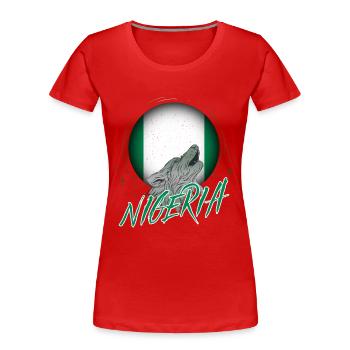 Nigeria - Frauen Premium Bio T-Shirt - Rot - Vorne - Mia (176cm)