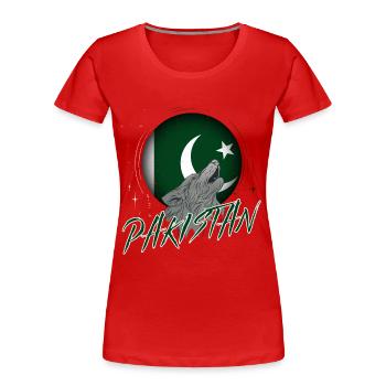 Pakistan - Frauen Premium Bio T-Shirt - Rot - Vorne - Mia (176cm)