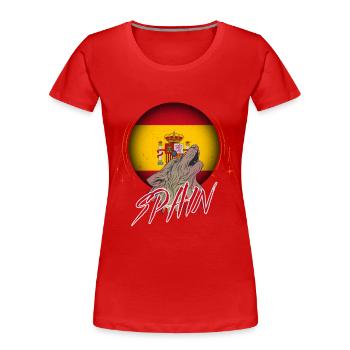 Spanien - Frauen Premium Bio T-Shirt - Rot - Vorne - Mia (176cm)
