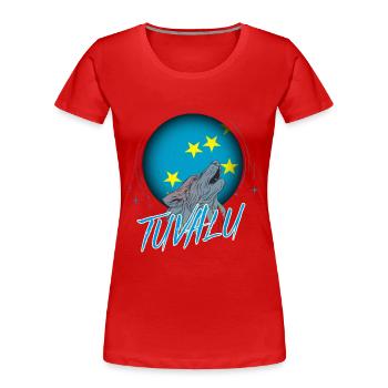 Tuvalu - T-shirt bio Premium Femme - rouge - Devant - Mia (176cm)