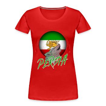 Perse - T-shirt bio Premium Femme - rouge - Devant - Mia (176cm)
