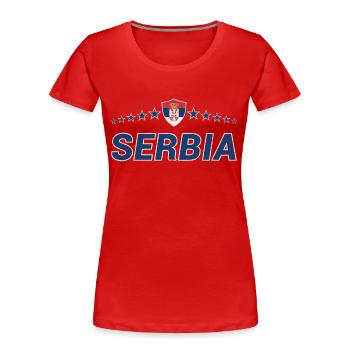 Serbien - Frauen Premium Bio T-Shirt - Rot - Vorne - Mia (176cm)