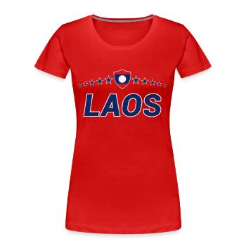 Laos - Women's Premium Organic T-Shirt - red - Front - Mia (176cm)