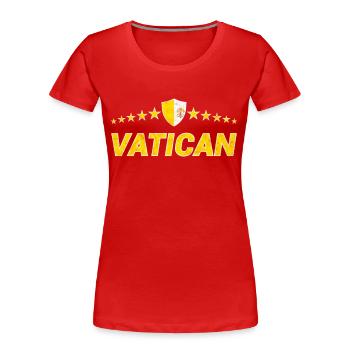 Vatican - T-shirt bio Premium Femme - rouge - Devant - Mia (176cm)