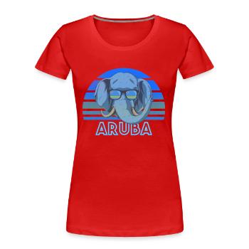 Aruba - Frauen Premium Bio T-Shirt - Rot - Vorne - Mia (176cm)
