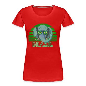 Brésil - T-shirt bio Premium Femme - rouge - Devant - Mia (176cm)