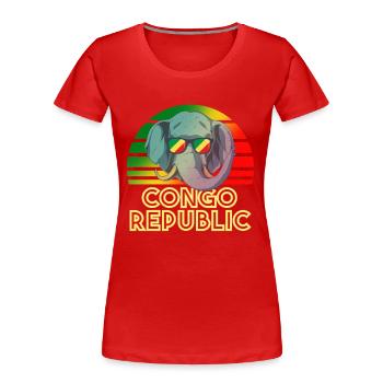 Kongo Republik - Frauen Premium Bio T-Shirt - Rot - Vorne - Mia (176cm)