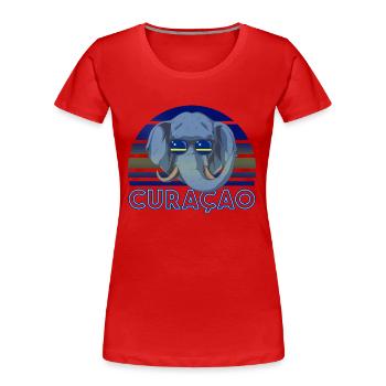 Curaçao - T-shirt bio Premium Femme - rouge - Devant - Mia (176cm)