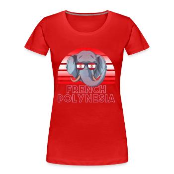 Polynésie française - T-shirt bio Premium Femme - rouge - Devant - Mia (176cm)