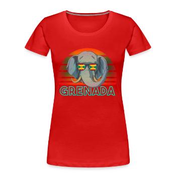 Grenada - Frauen Premium Bio T-Shirt - Rot - Vorne - Mia (176cm)