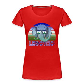 Lesotho - T-shirt bio Premium Femme - rouge - Devant - Mia (176cm)