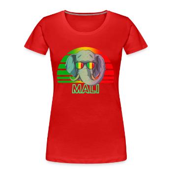 Mali - T-shirt bio Premium Femme - rouge - Devant - Mia (176cm)