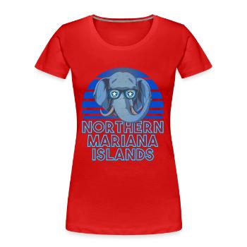 Mariannes du Nord (Îles) - T-shirt bio Premium Femme - rouge - Devant - Mia (176cm)