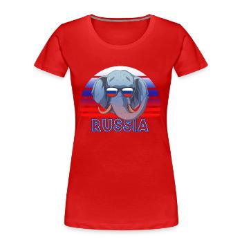 Russia - Women's Premium Organic T-Shirt - red - Front - Mia (176cm)