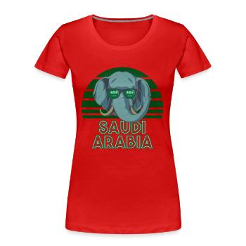 Saudi Arabia - Women's Premium Organic T-Shirt - red - Front - Mia (176cm)