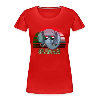 Soudan - T-shirt bio Premium Femme - rouge - Devant - Mia (176cm)