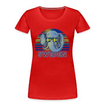 Suède - T-shirt bio Premium Femme - rouge - Devant - Mia (176cm)