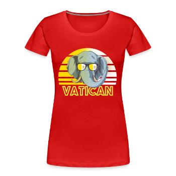 Vatikan - Frauen Premium Bio T-Shirt - Rot - Vorne - Mia (176cm)