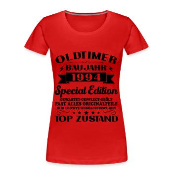 Vintage 1994 Vintage Birthday Gift - Women's Premium Organic T-Shirt - red - Front - Mia (176cm)
