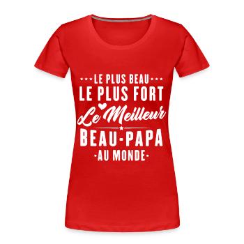 Der beste Vater der Welt - Frauen Premium Bio T-Shirt - Rot - Vorne - Mia (176cm)