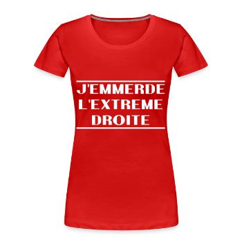 Fuck the far right - Women's Premium Organic T-Shirt - red - Front - Mia (176cm)