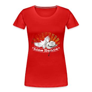 line dance - Women's Premium Organic T-Shirt - red - Front - Mia (176cm)