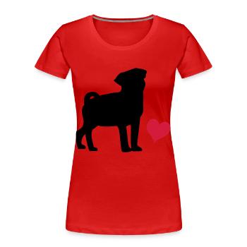 Mops - T-shirt bio Premium Femme - rouge - Devant - Mia (176cm)