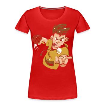 Table Tennis Pingpong Outfit Tischtennisspieler - Frauen Premium Bio T-Shirt - Rot - Vorne - Mia (176cm)